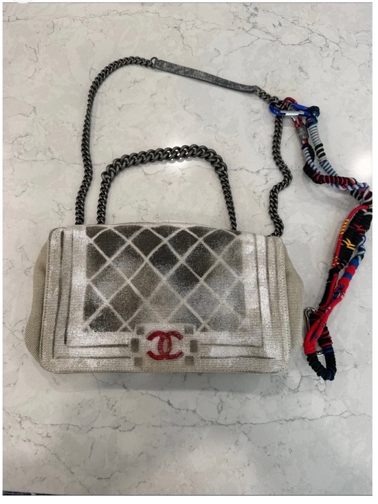 CHANEL Handbags - Chanel Tromp L’Oeil Canvas Graffiti Art School Boy Bag
